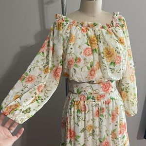 Floral Top and Skirt Set